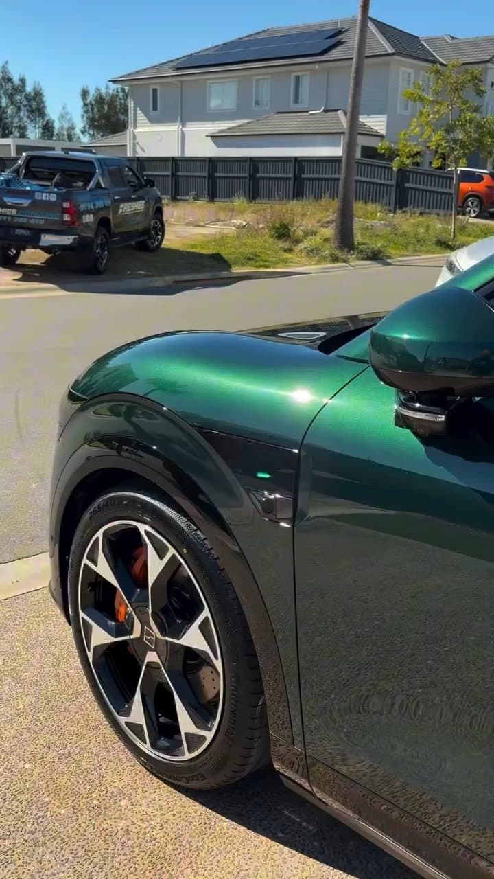 Metallic flake and gloss on a ceramic coated front guard
